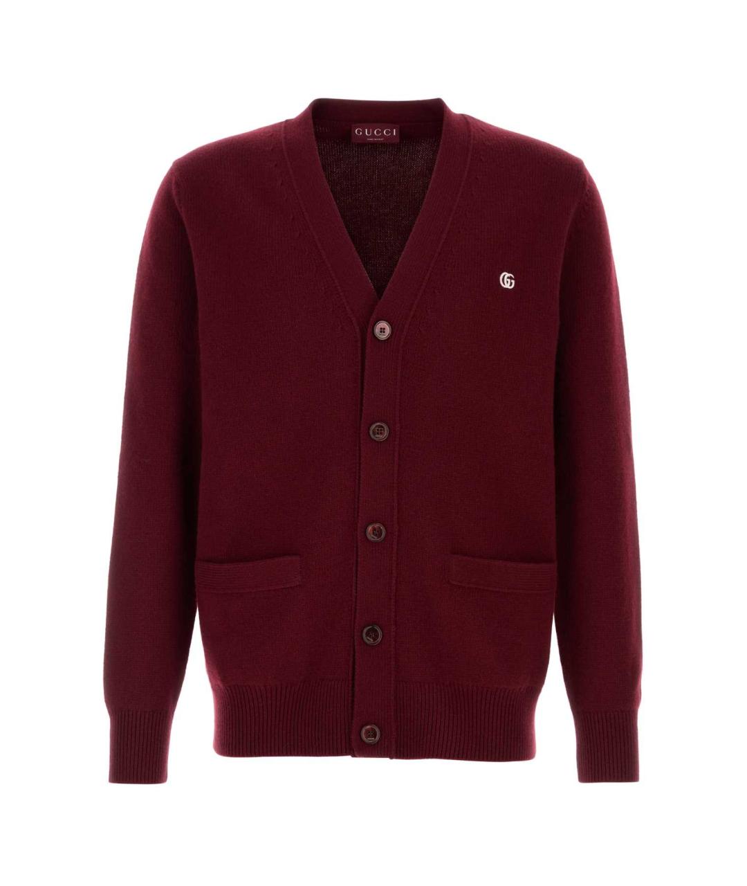 GUCCI Бордовый кашемировый кардиган, фото 1