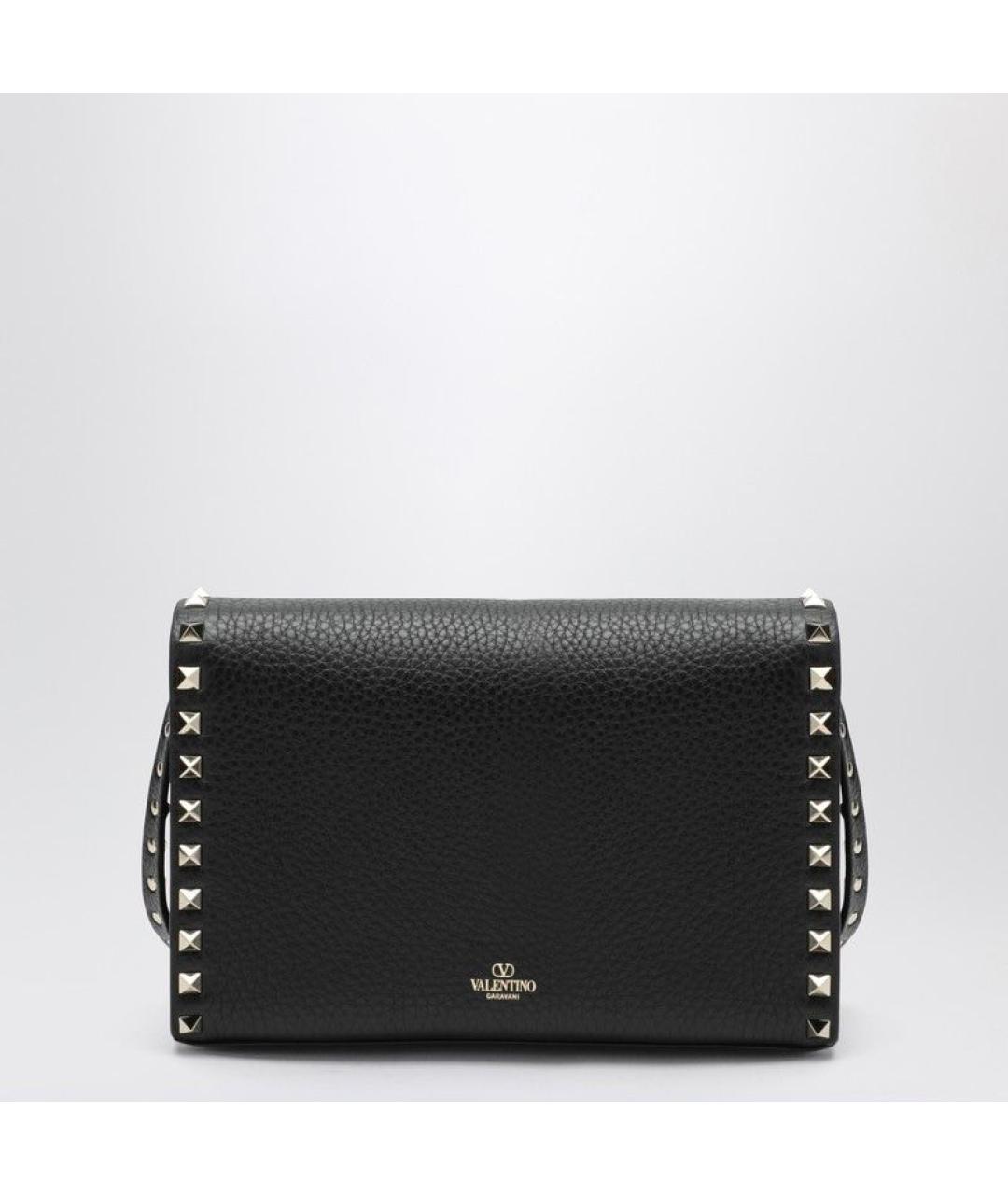 VALENTINO Черная кожаная сумка через плечо, фото 2