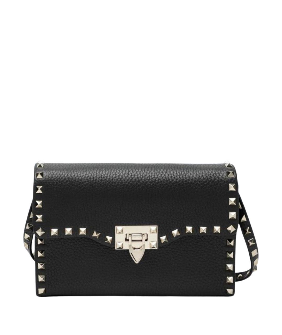 VALENTINO Черная кожаная сумка через плечо, фото 1