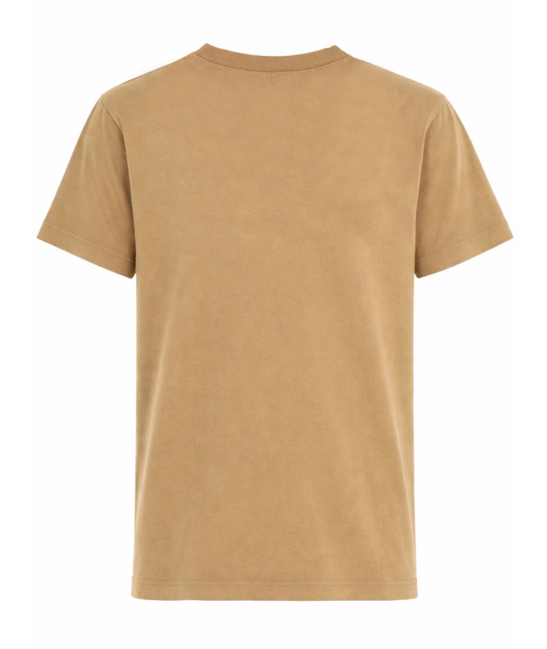 JACQUEMUS Коричневая хлопковая футболка, фото 3
