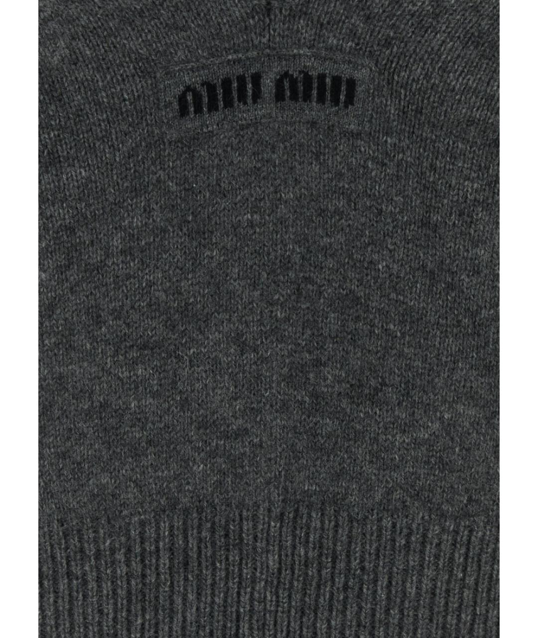 MIU MIU Антрацитовый кашемировый кардиган, фото 3