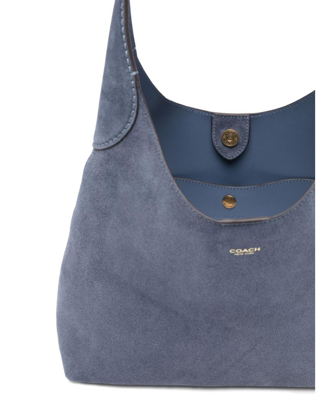 COACH Синяя замшевая сумка через плечо, фото 3