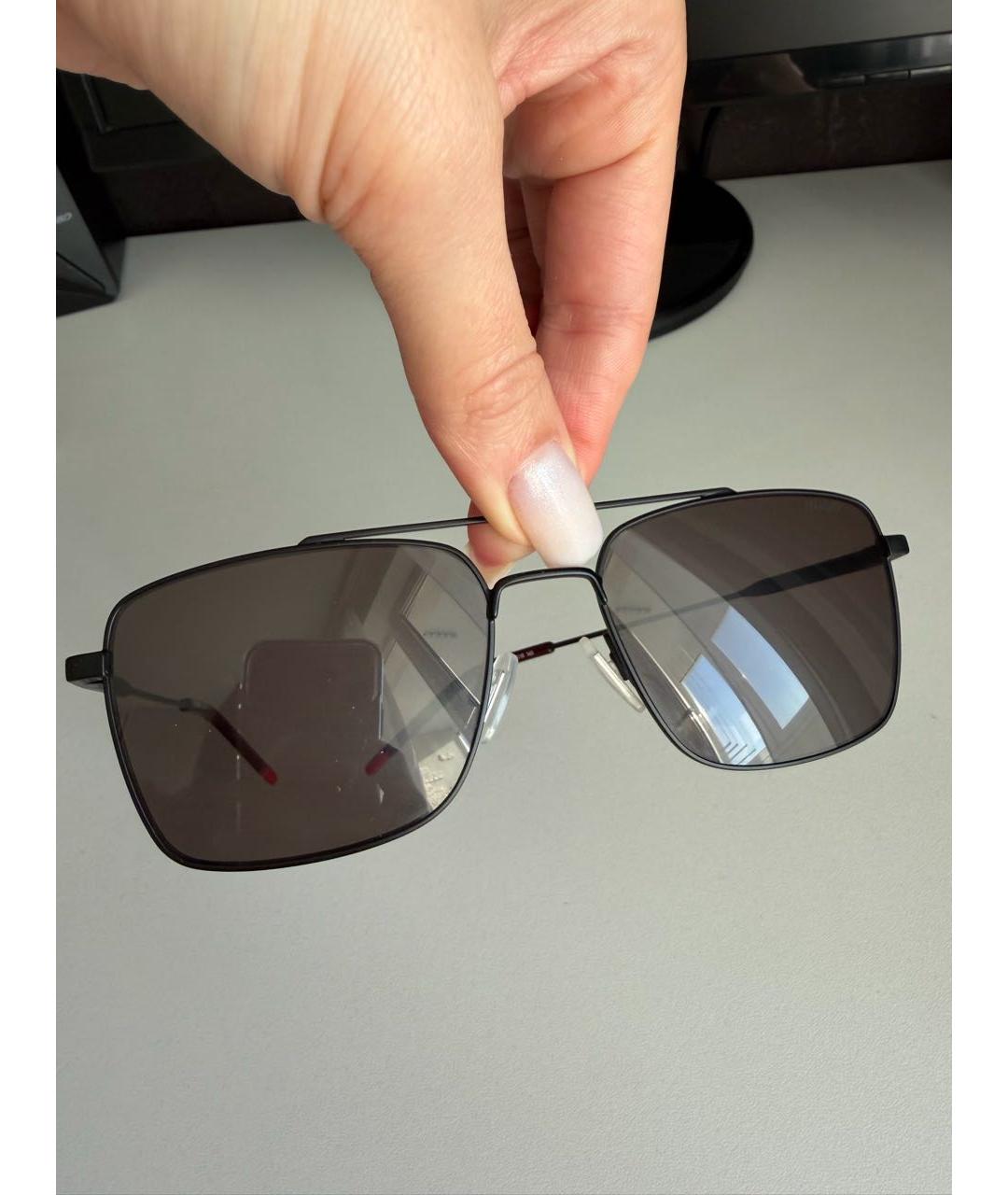 HUGO BOSS Черные металлические солнцезащитные очки, фото 6
