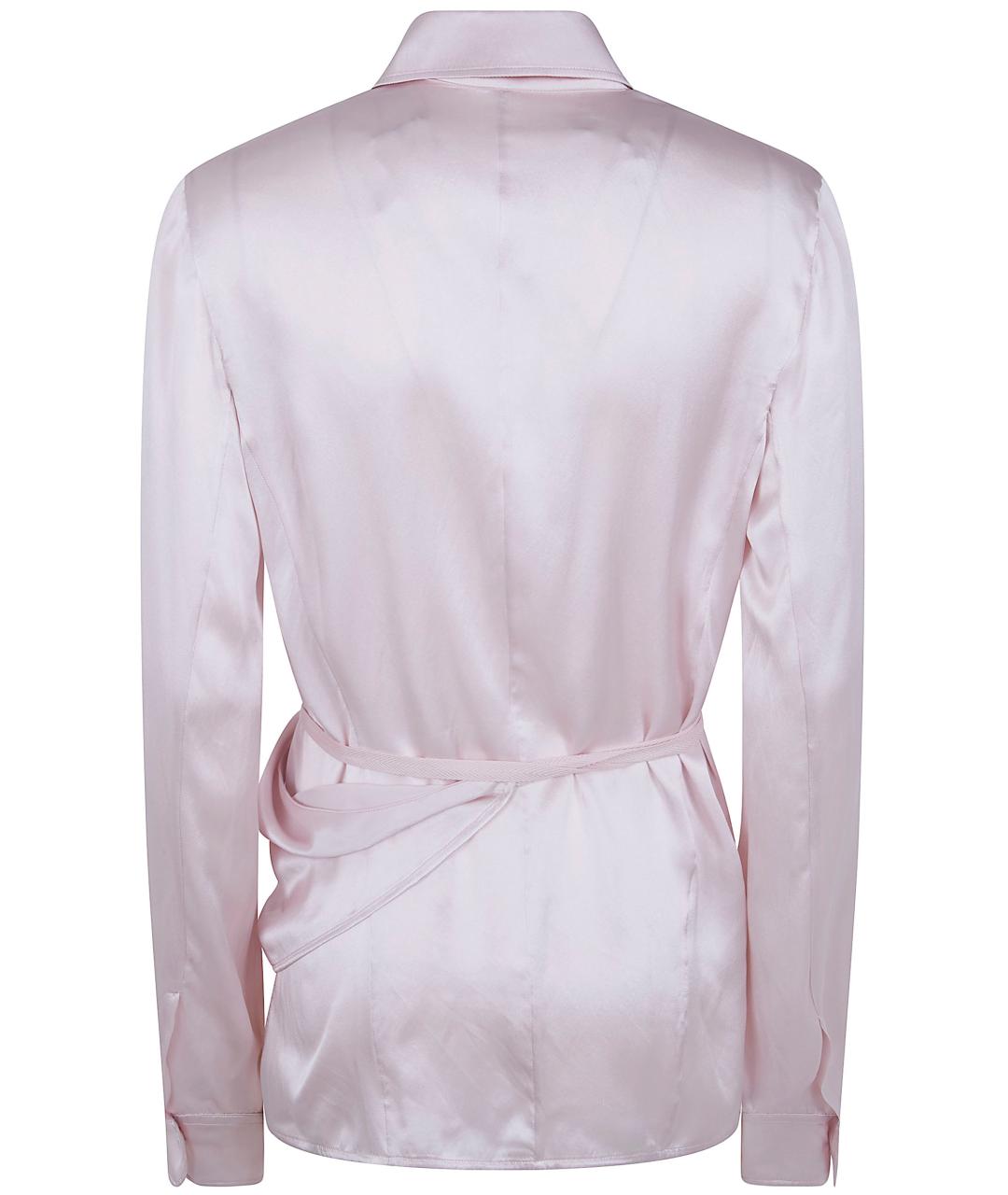 ANN DEMEULEMEESTER Розовая шелковая рубашка, фото 2