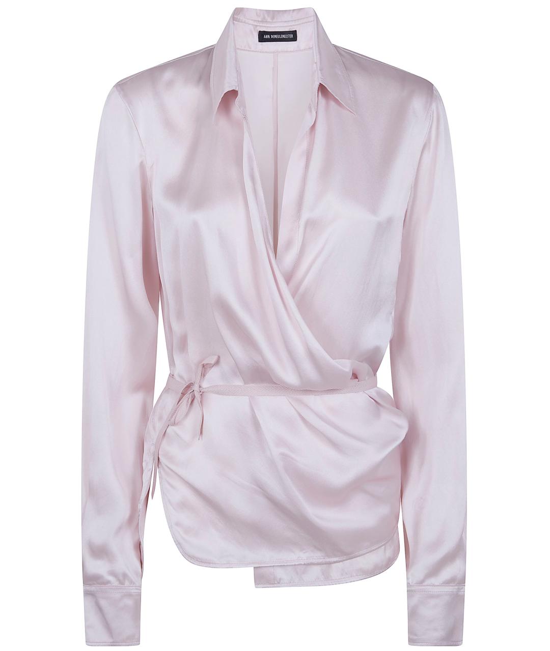 ANN DEMEULEMEESTER Розовая шелковая рубашка, фото 1