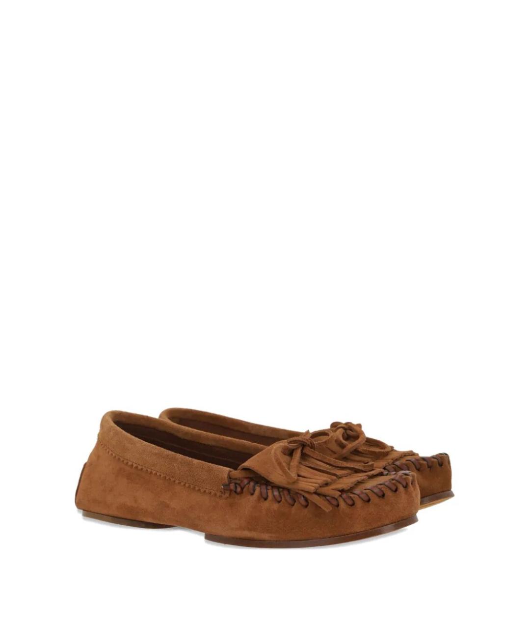 PARIS TEXAS Коричневые кожаные лоферы, фото 3