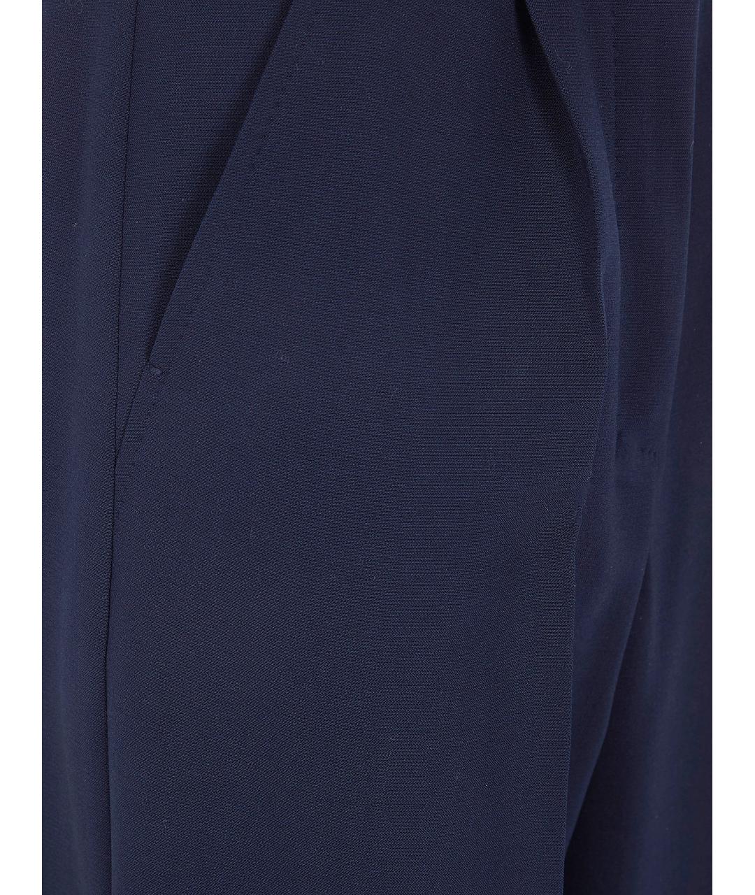 MAX MARA Синие шерстяные прямые брюки, фото 3
