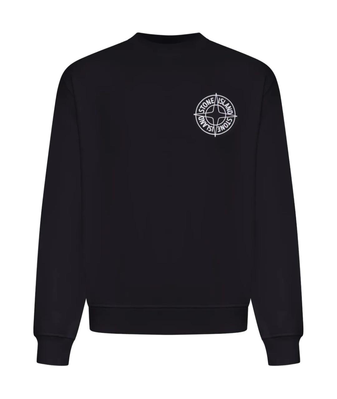 STONE ISLAND Черный хлопковый джемпер / свитер, фото 1
