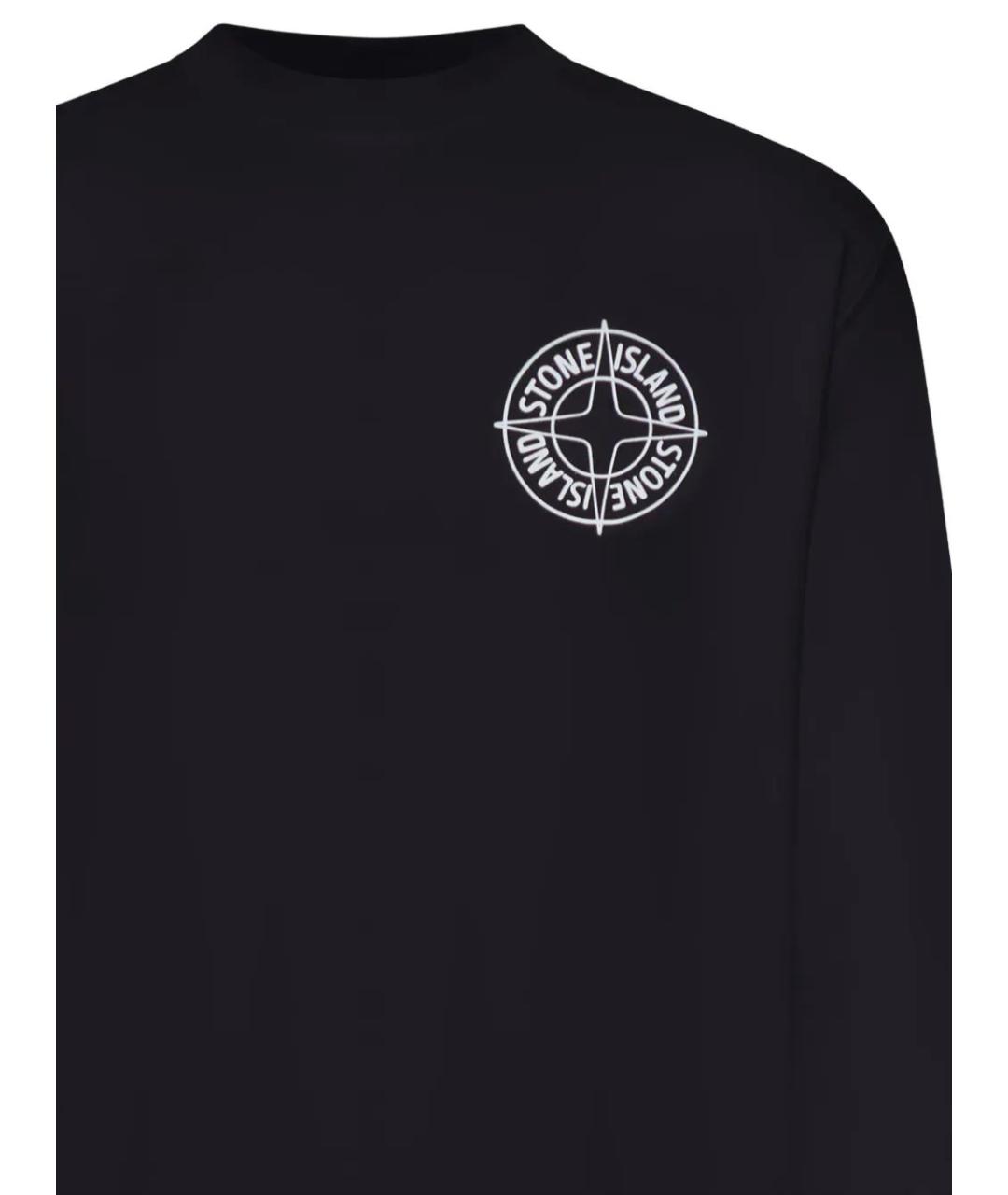 STONE ISLAND Черный хлопковый джемпер / свитер, фото 2