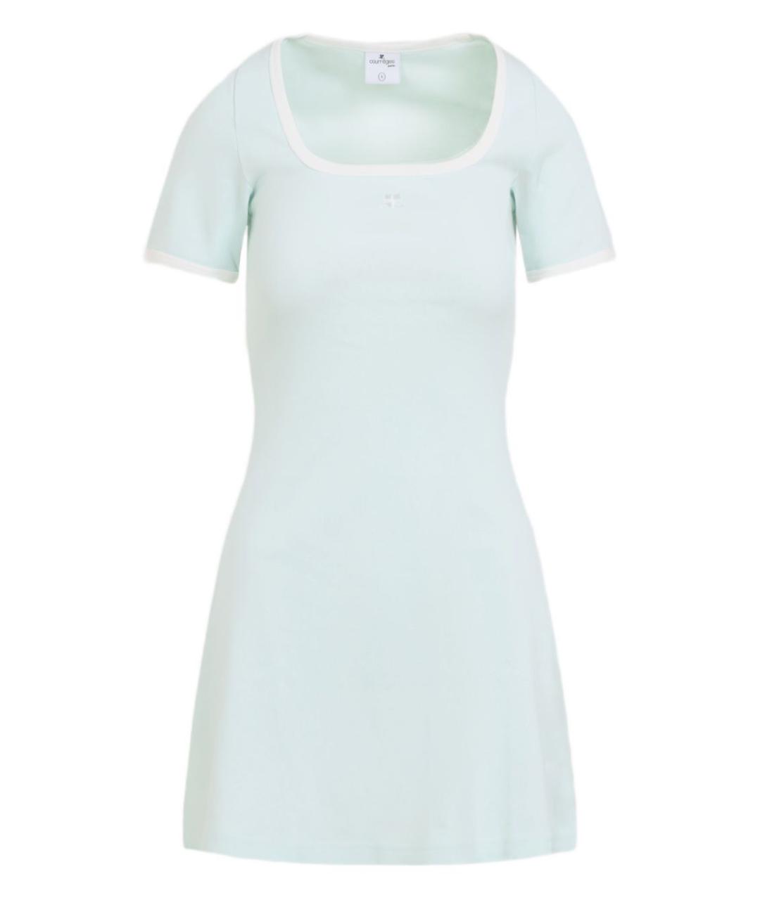 COURREGES Голубое хлопковое платье, фото 1