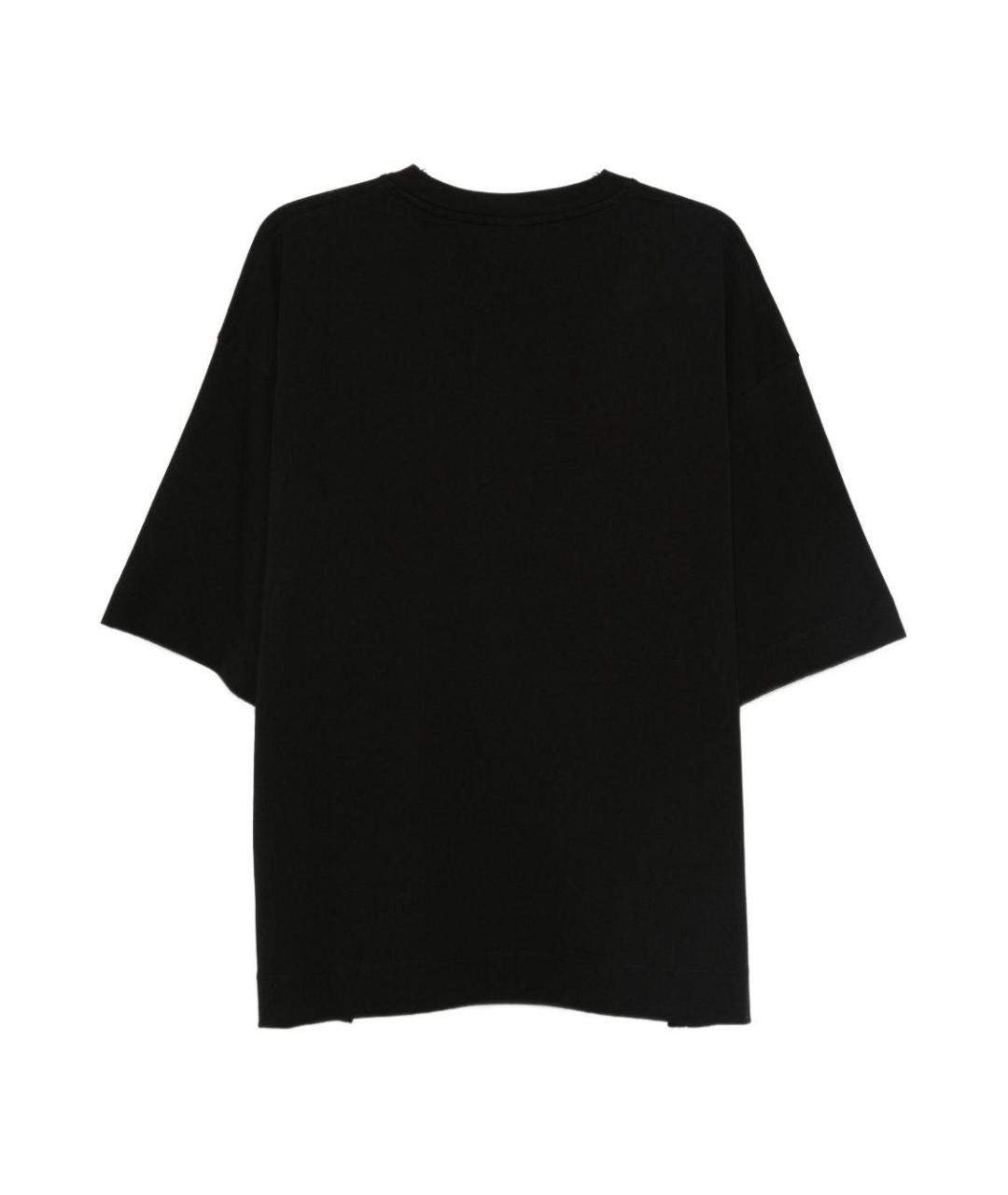DRIES VAN NOTEN Черная хлопковая футболка, фото 2