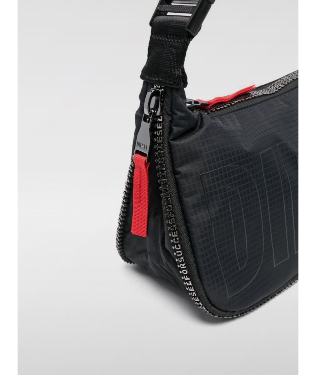 DIESEL Черная синтетическая сумка через плечо, фото 3
