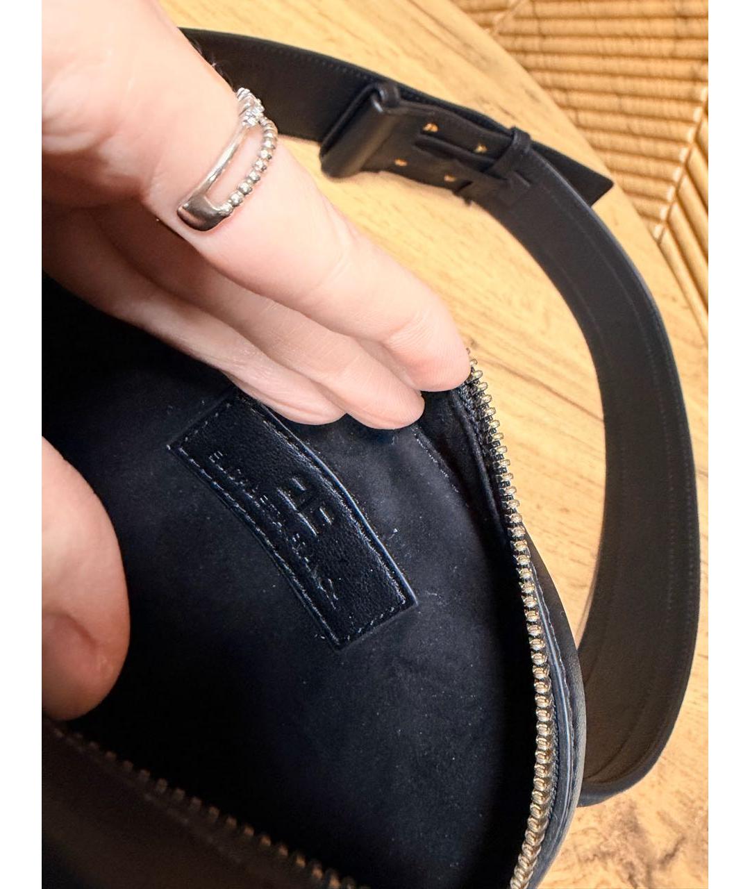 ELISABETTA FRANCHI Черная кожаная поясная сумка, фото 7