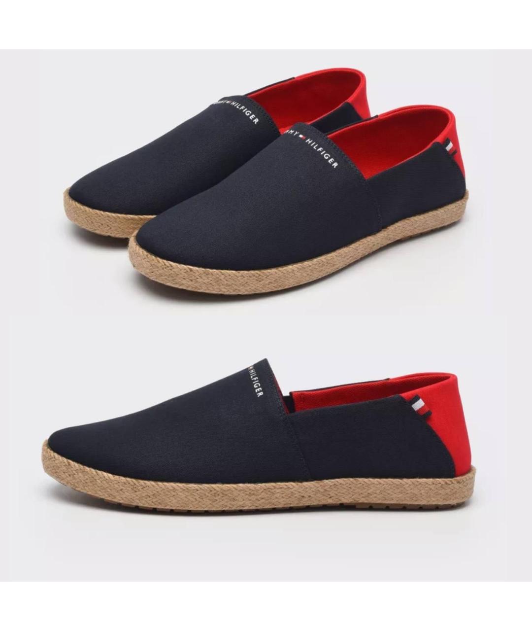 TOMMY HILFIGER Темно-синие текстильные слипоны, фото 8