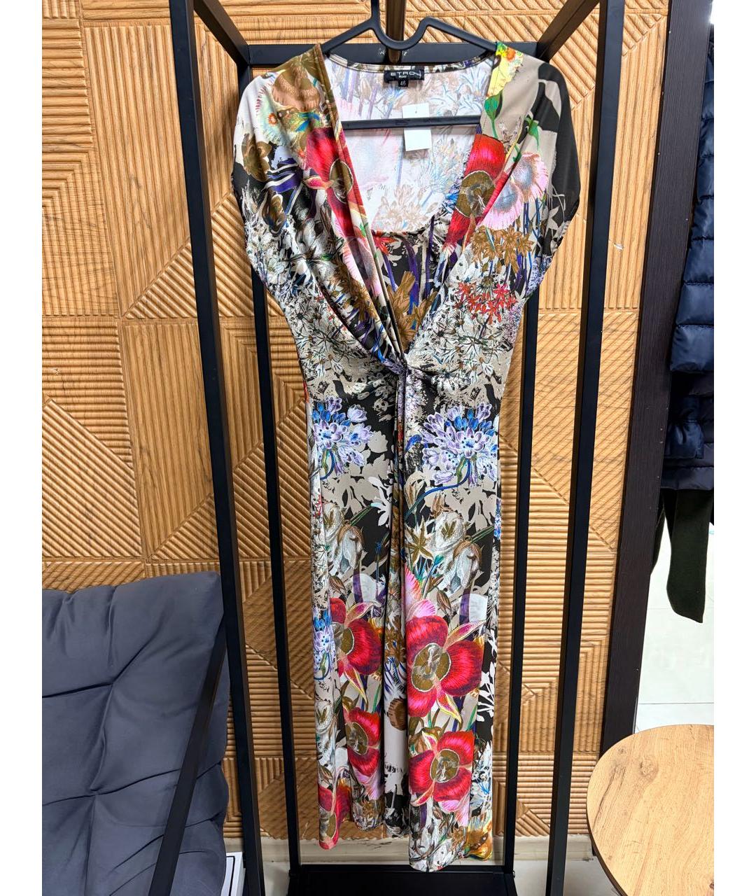 ETRO Мульти полиэстеровое повседневное платье, фото 5