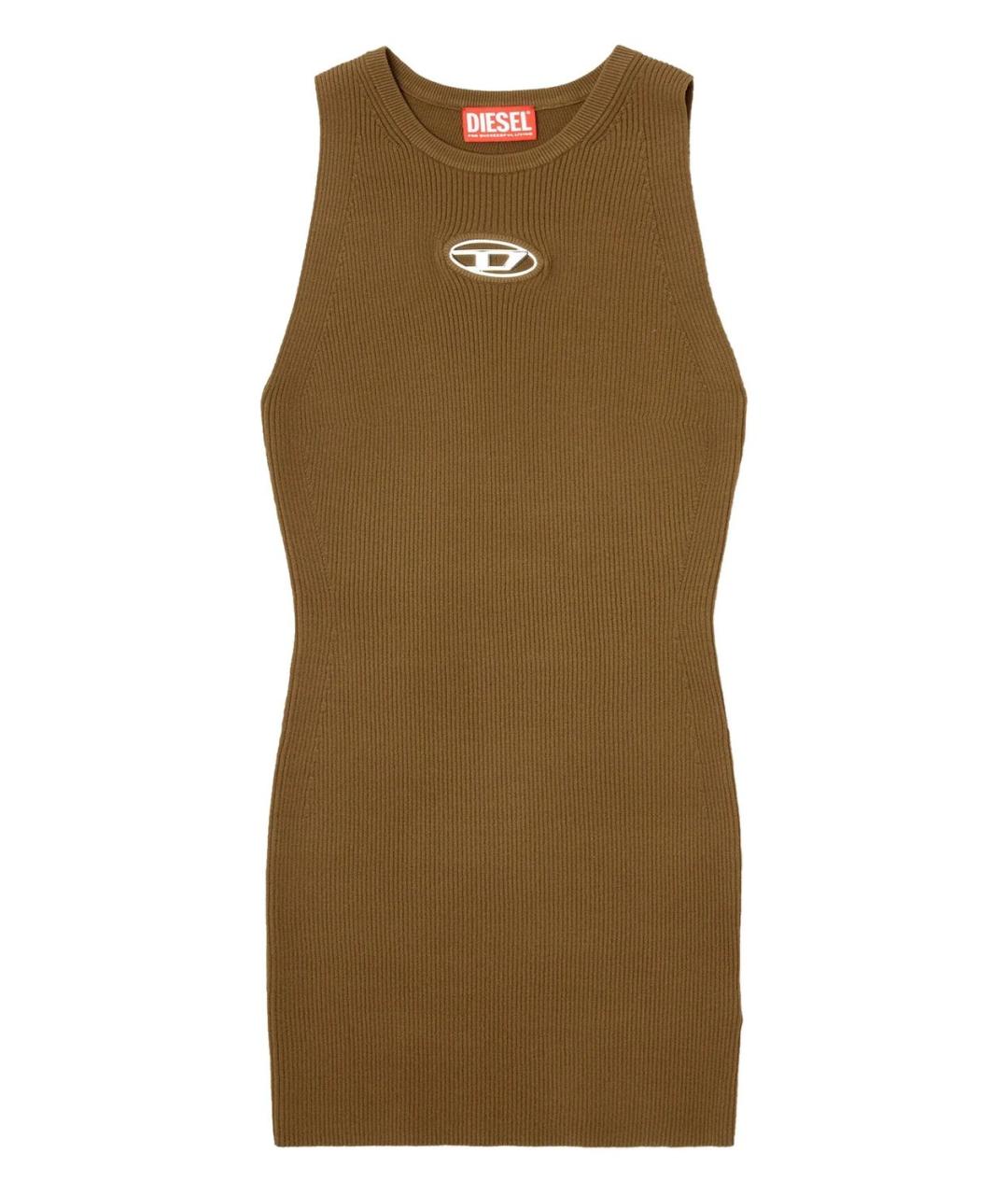 DIESEL Коричневое полиэстеровое повседневное платье, фото 1