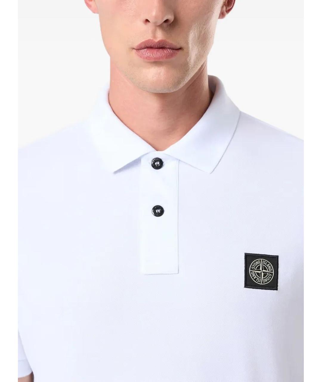 STONE ISLAND Белая хлопковая футболка, фото 2