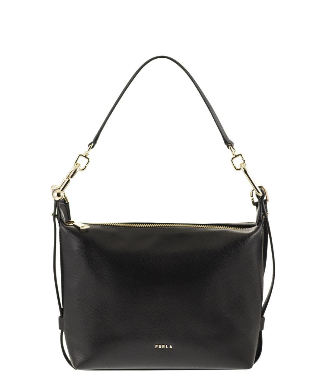 FURLA Черная кожаная сумка через плечо, фото 1