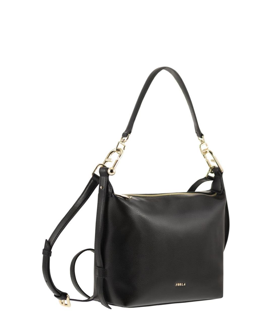 FURLA Черная кожаная сумка через плечо, фото 4