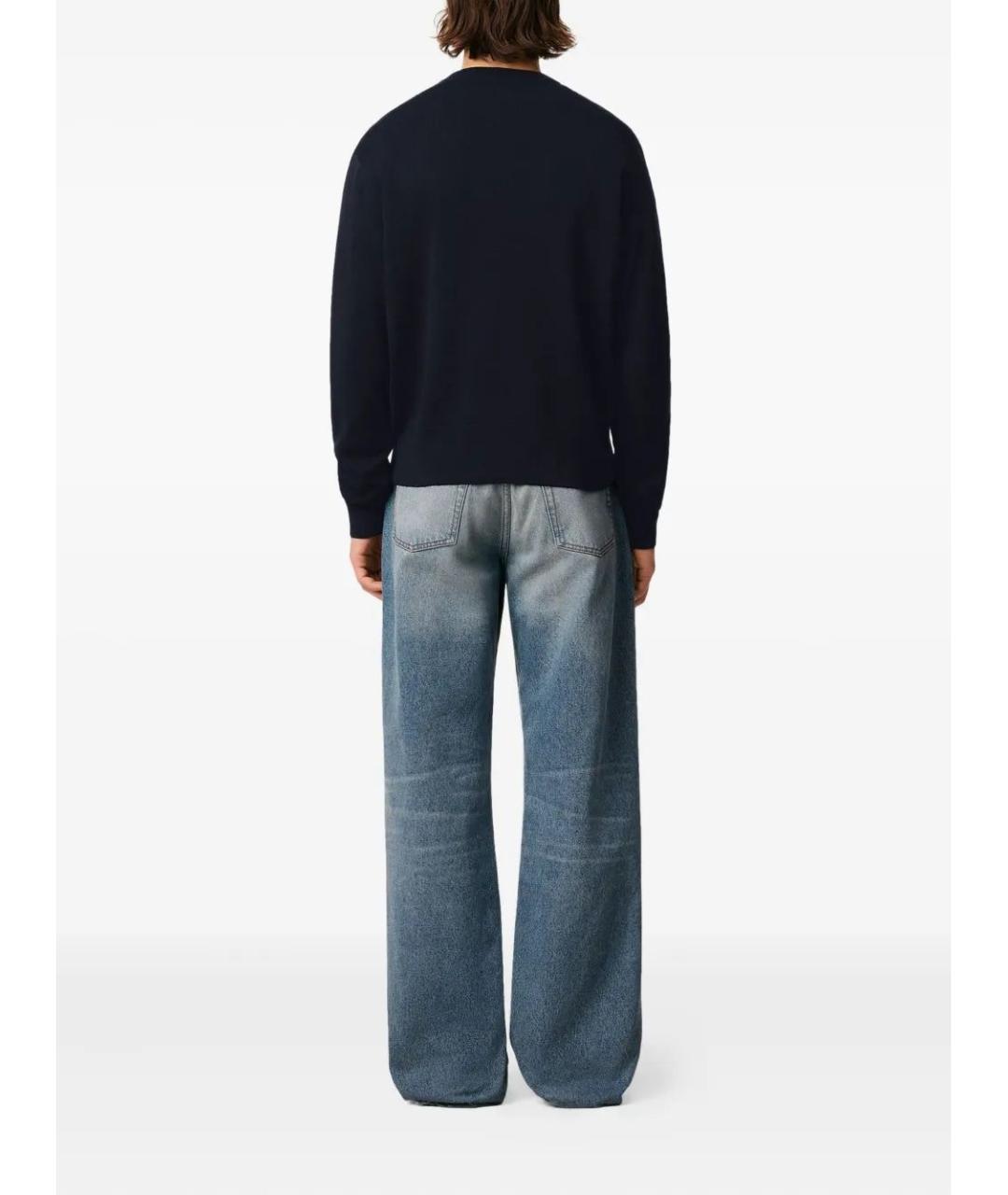 Ami Paris Темно-синий шерстяной кардиган, фото 3