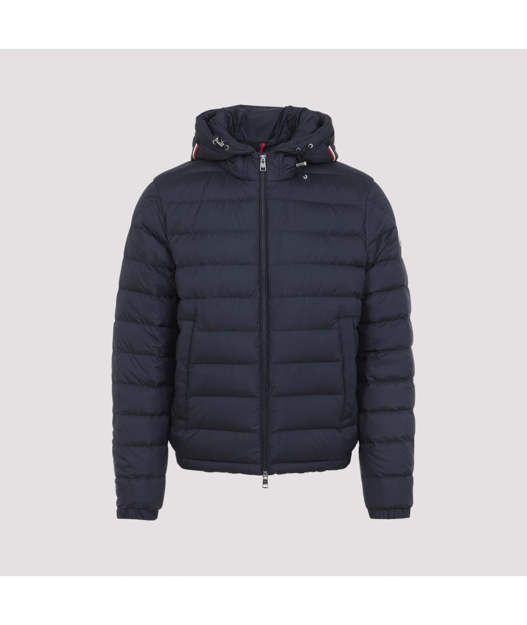 MONCLER Темно-синий полиэстеровый пуховик, фото 3