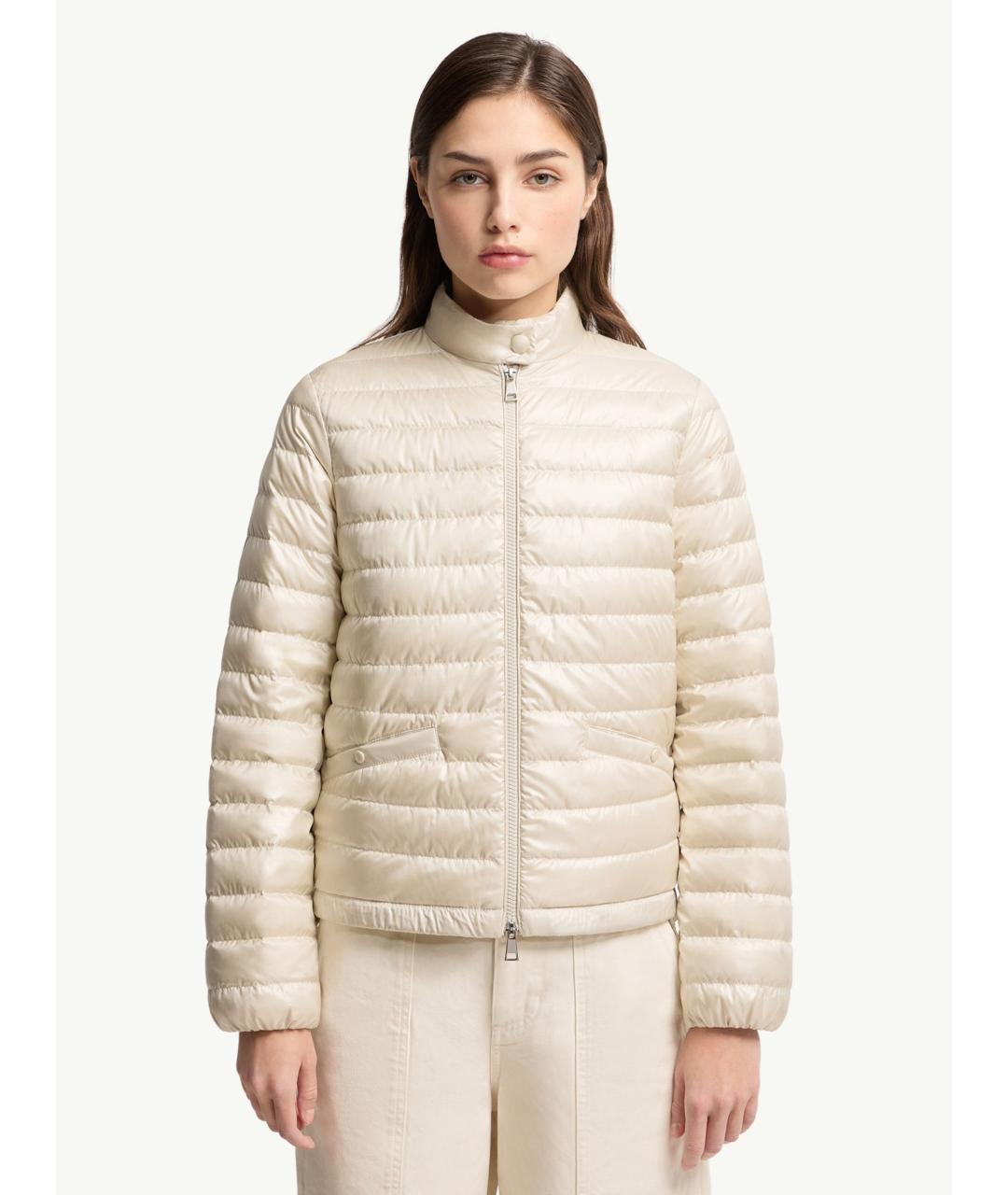 MONCLER Белый полиамидовый пуховик, фото 3