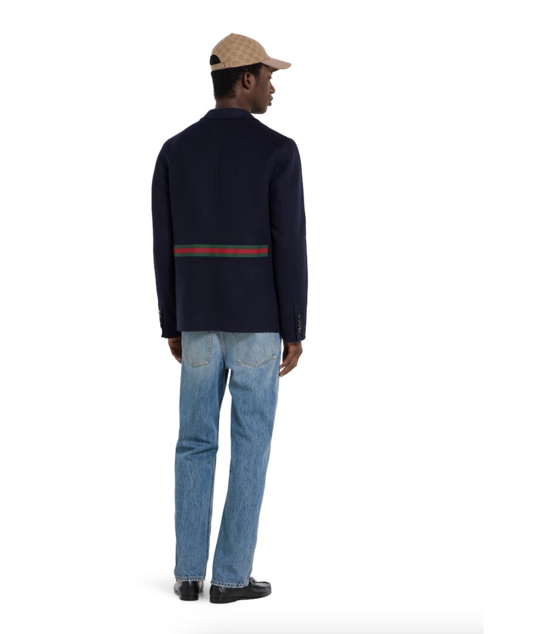 GUCCI Голубые хлопковые джинсы скинни, фото 4