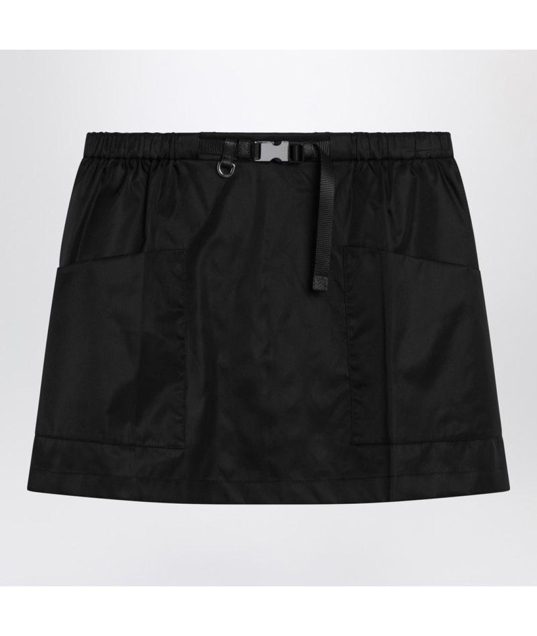 PRADA Черная синтетическая юбка мини, фото 8