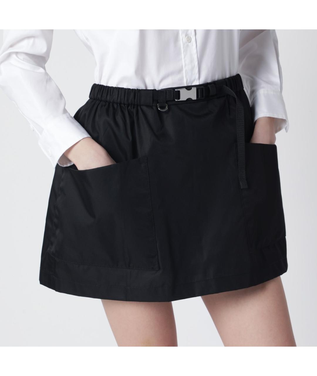 PRADA Черная синтетическая юбка мини, фото 7