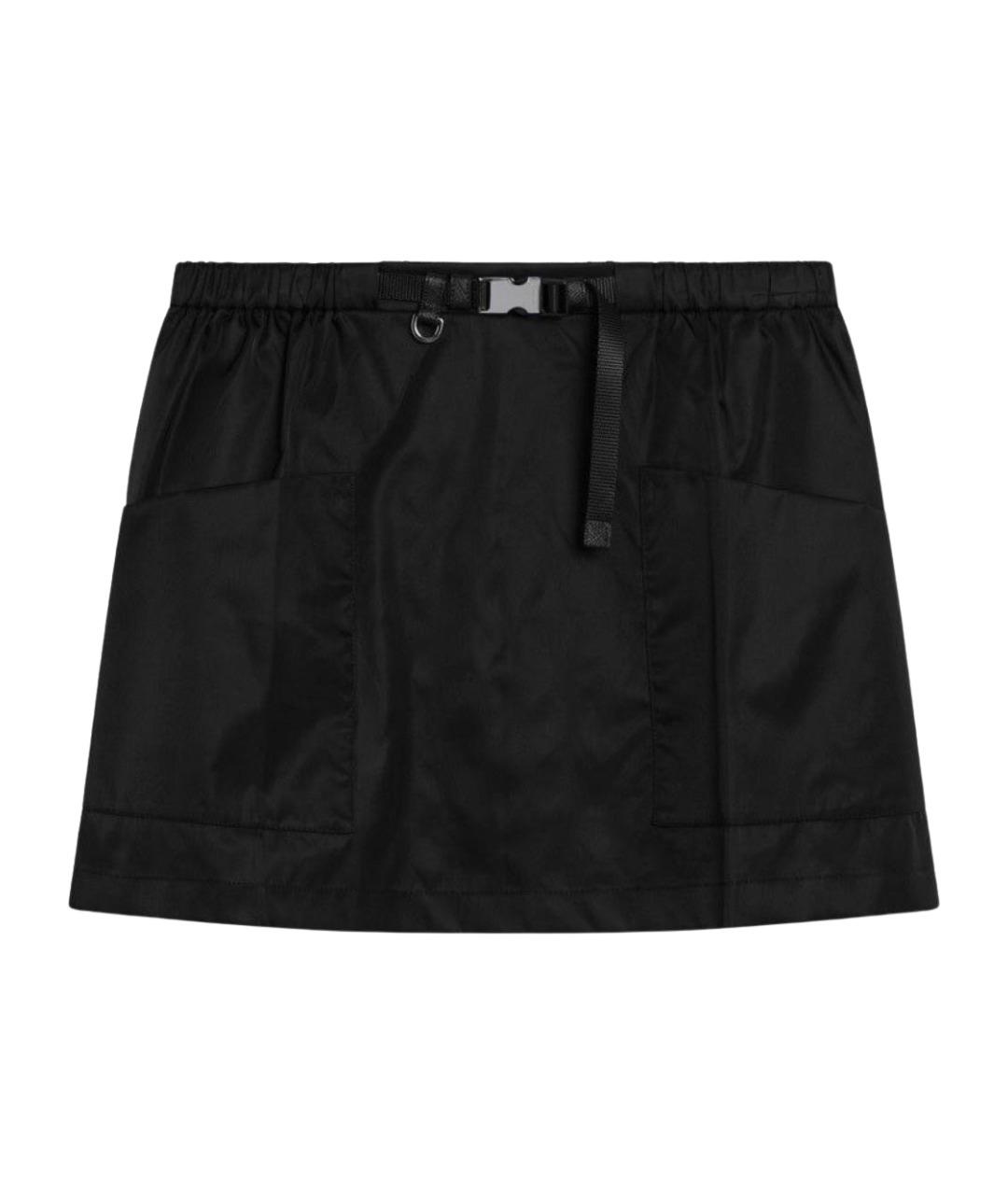 PRADA Черная синтетическая юбка мини, фото 1