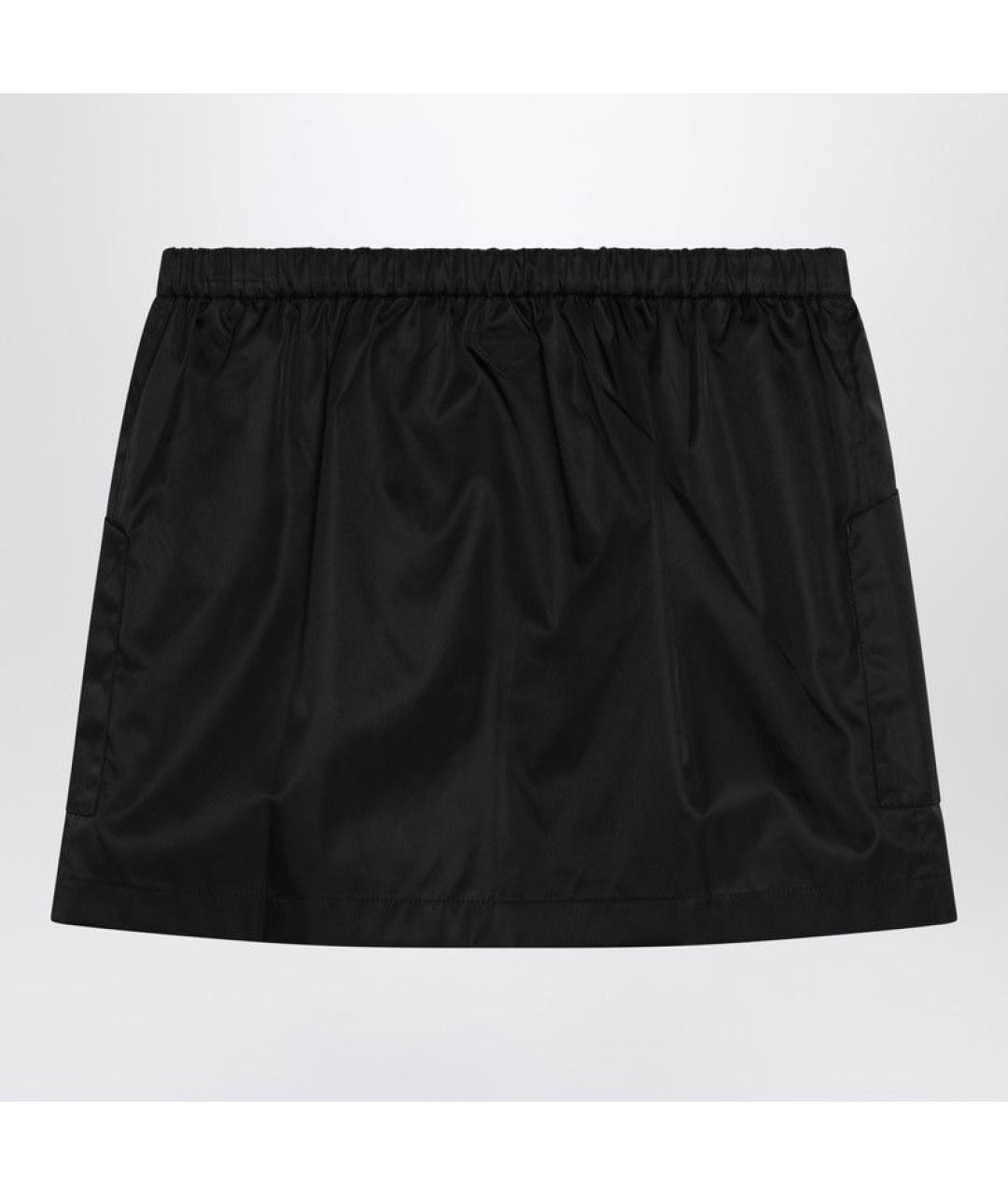 PRADA Черная синтетическая юбка мини, фото 2