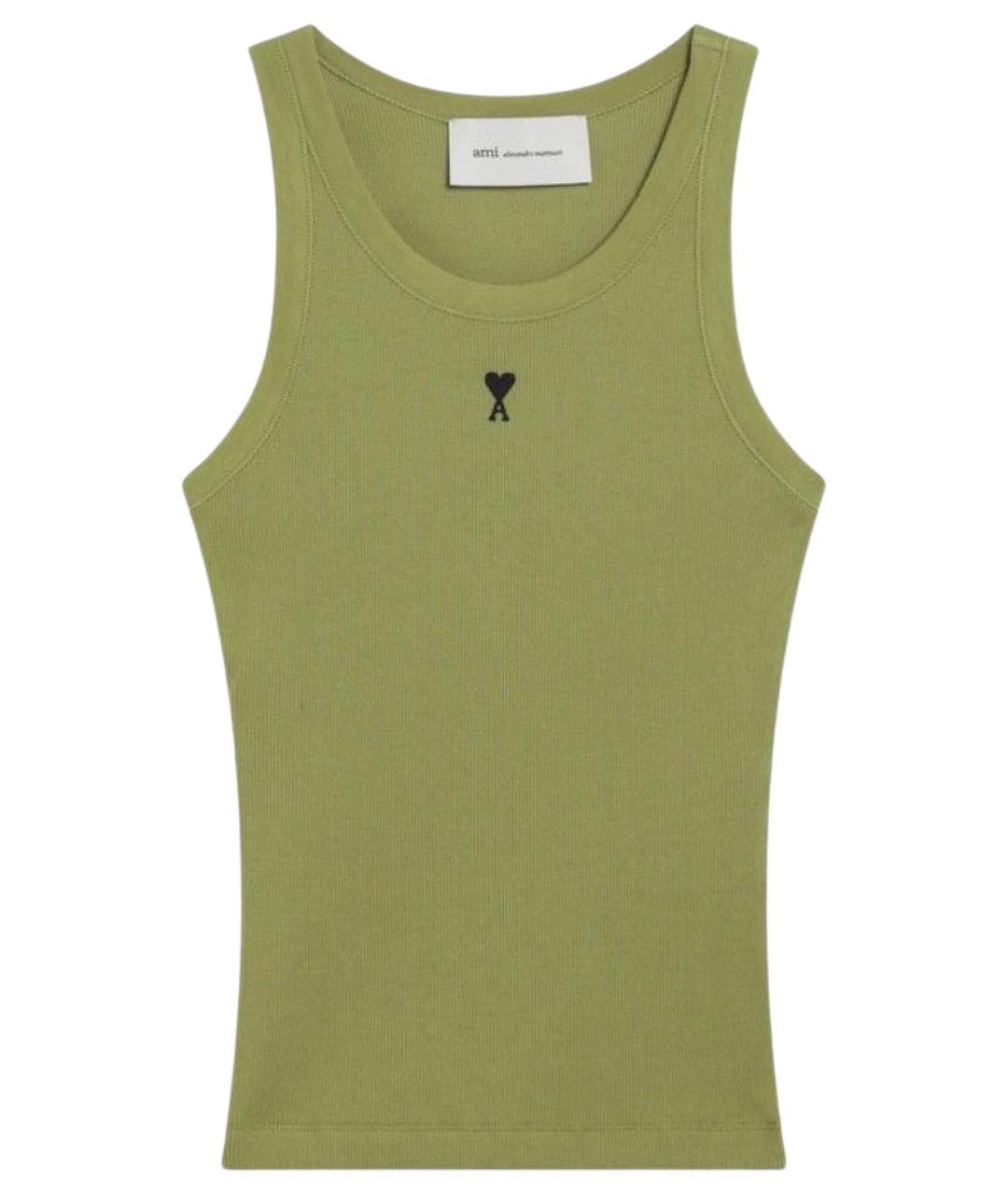 Ami Paris Зеленая хлопковая майка, фото 1