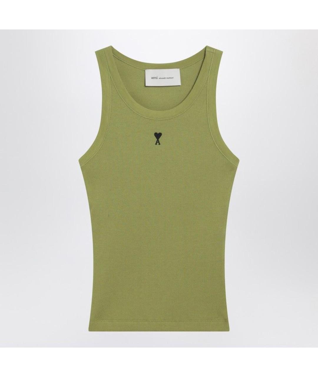 Ami Paris Зеленая хлопковая майка, фото 3