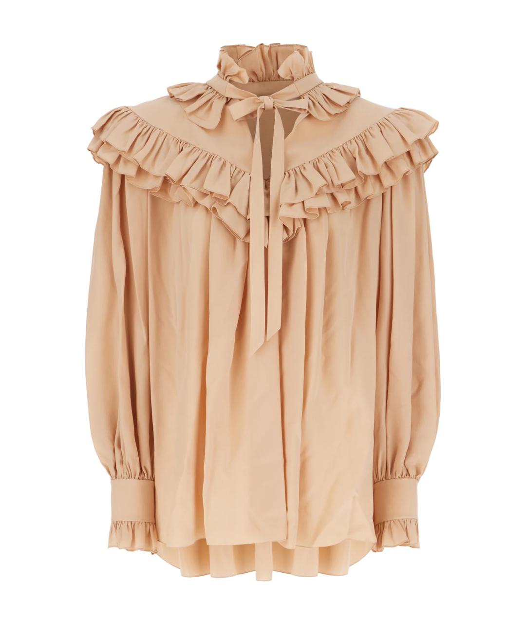 CHLOE Бежевая шелковая блузы, фото 1
