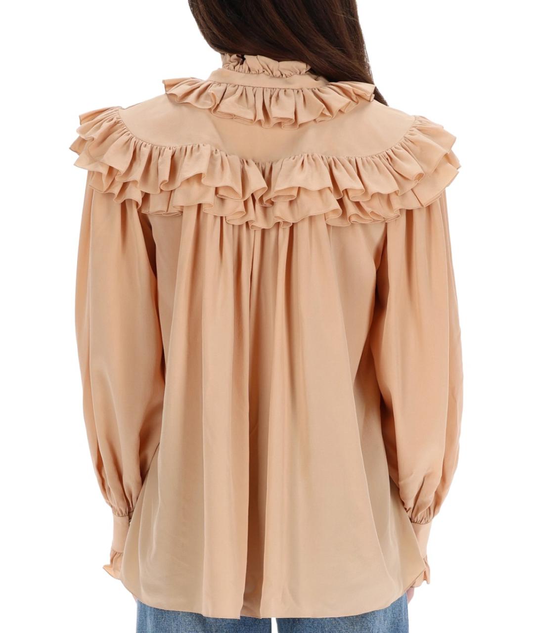 CHLOE Бежевая шелковая блузы, фото 4