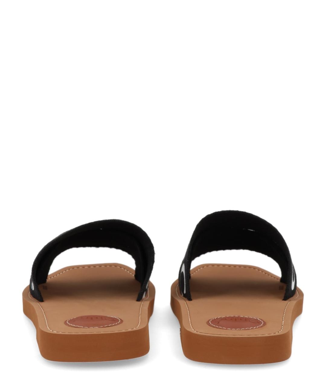 CHLOE Черные текстильные шлепанцы, фото 4