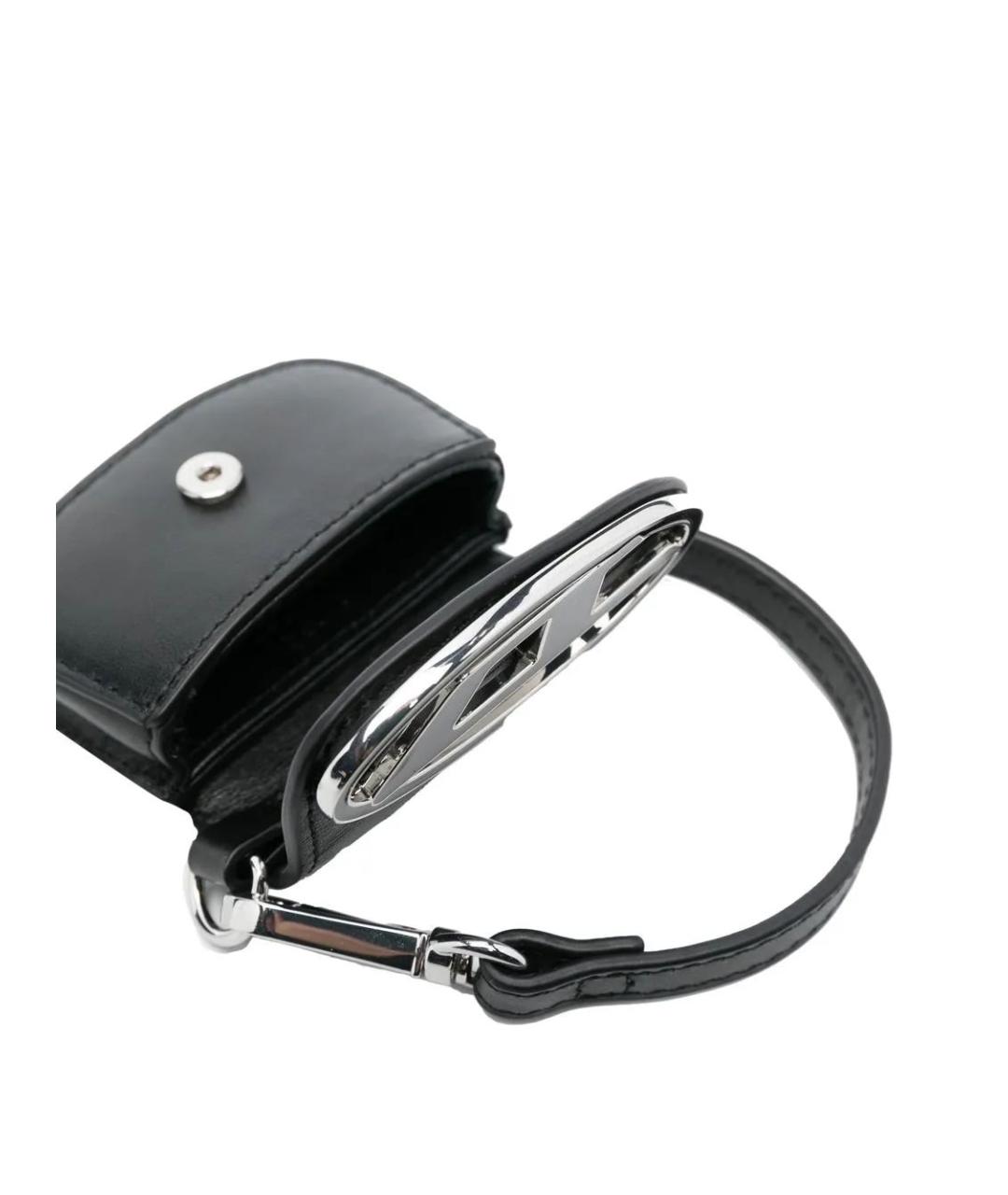 DIESEL Черная кожаная сумка с короткими ручками, фото 2