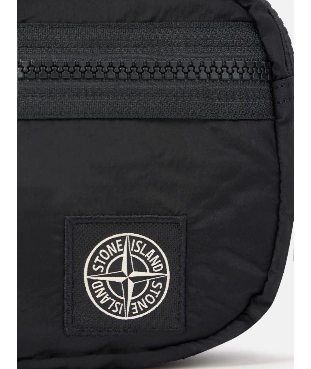 STONE ISLAND Черная тканевая поясная сумка, фото 2