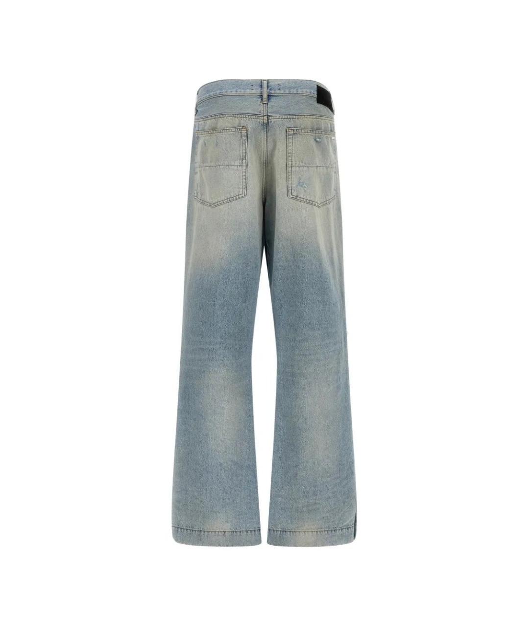 AMIRI Голубые хлопковые прямые джинсы, фото 2