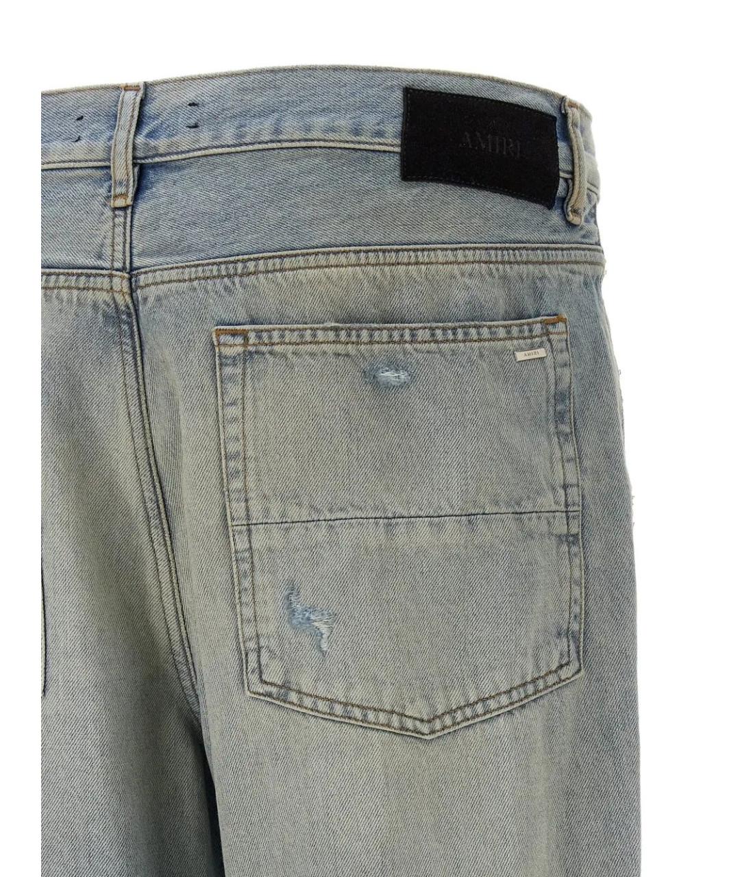 AMIRI Голубые хлопковые прямые джинсы, фото 4