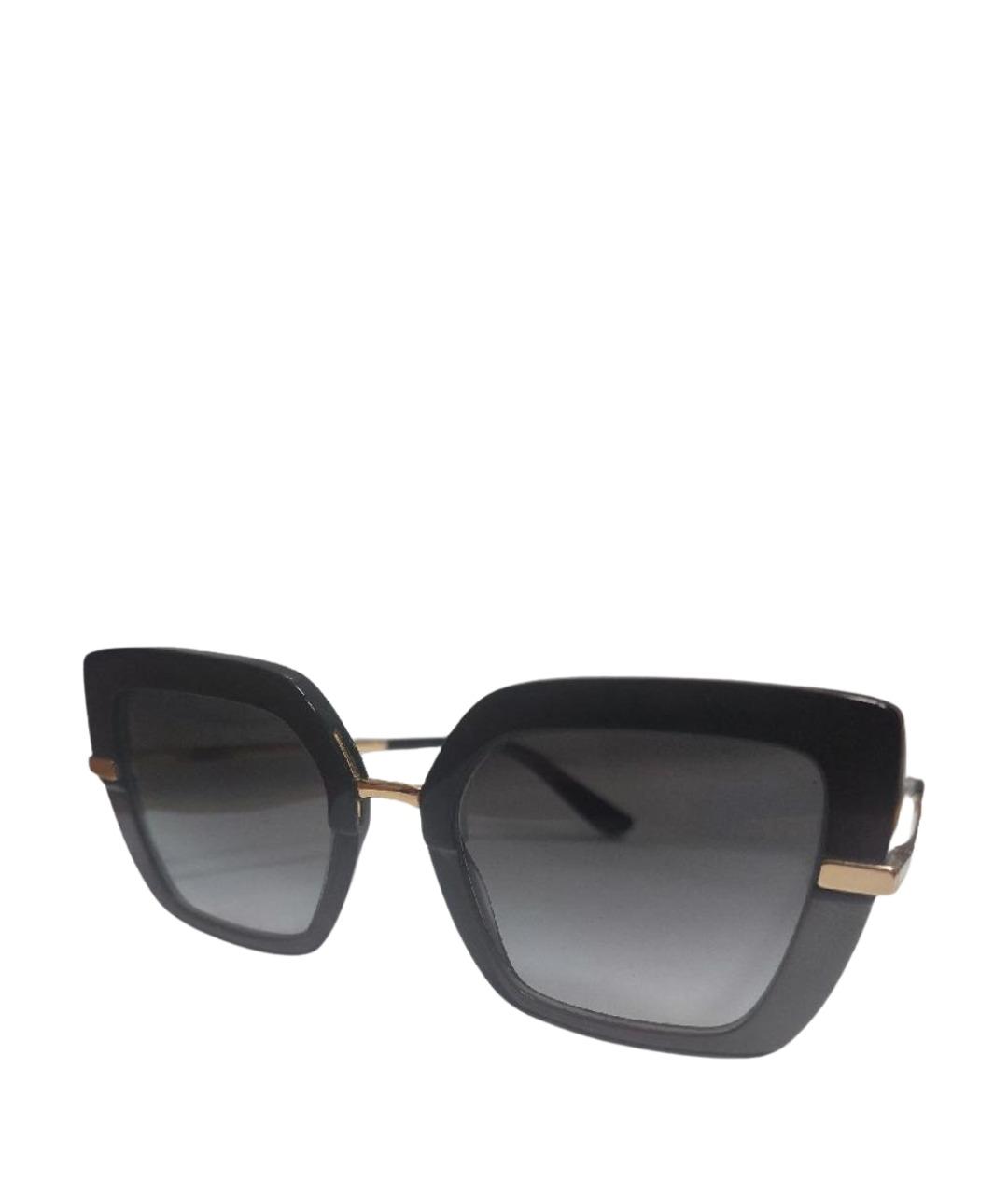 DOLCE&GABBANA Черные металлические солнцезащитные очки, фото 1