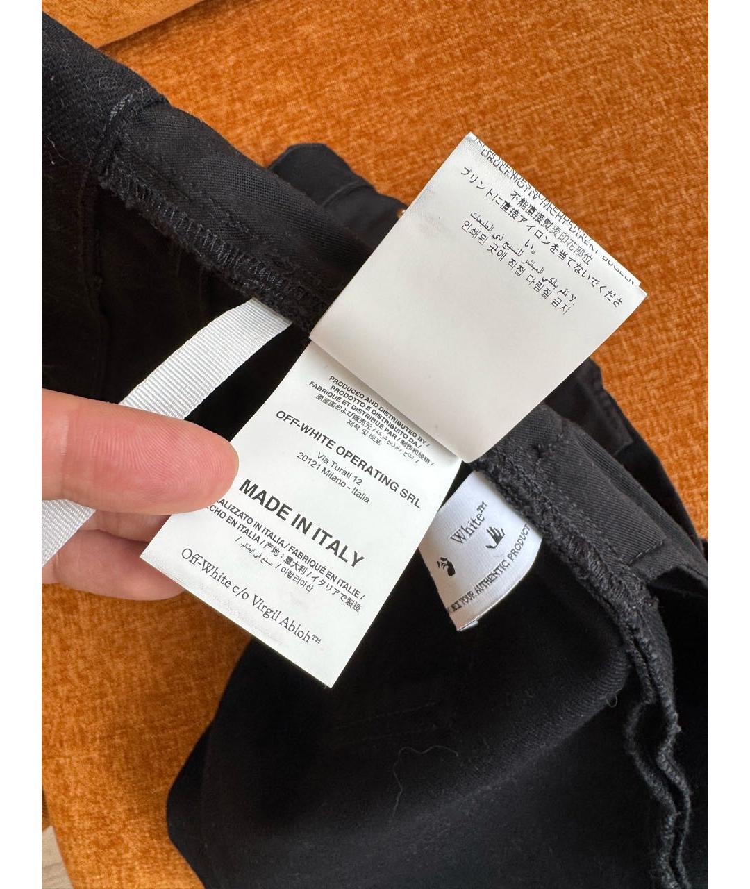 OFF-WHITE Черные хлопковые джинсы, фото 5