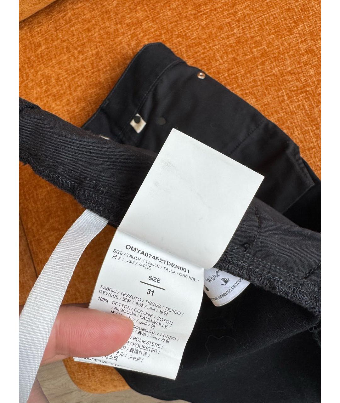 OFF-WHITE Черные хлопковые джинсы, фото 4