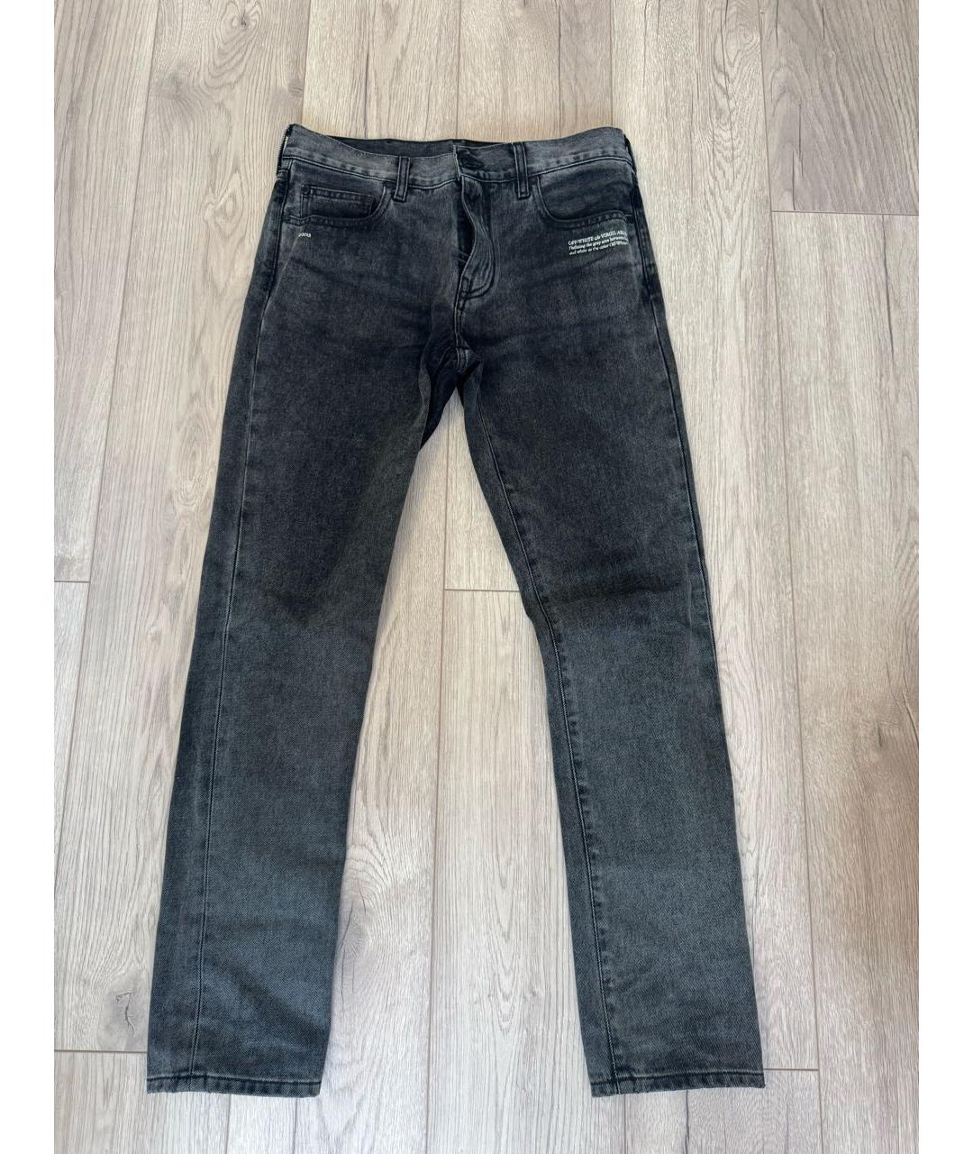 OFF-WHITE Серые хлопковые джинсы, фото 7