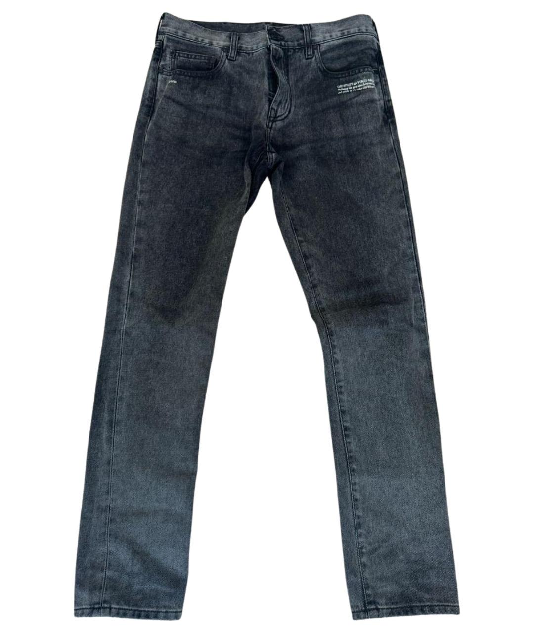 OFF-WHITE Серые хлопковые джинсы, фото 1