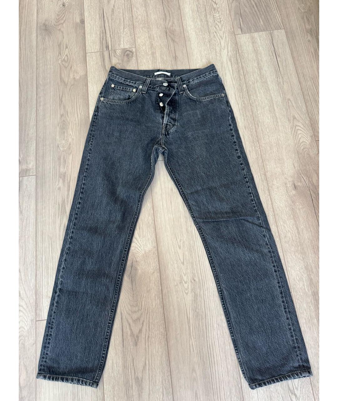 HELMUT LANG Серые хлопковые джинсы, фото 4