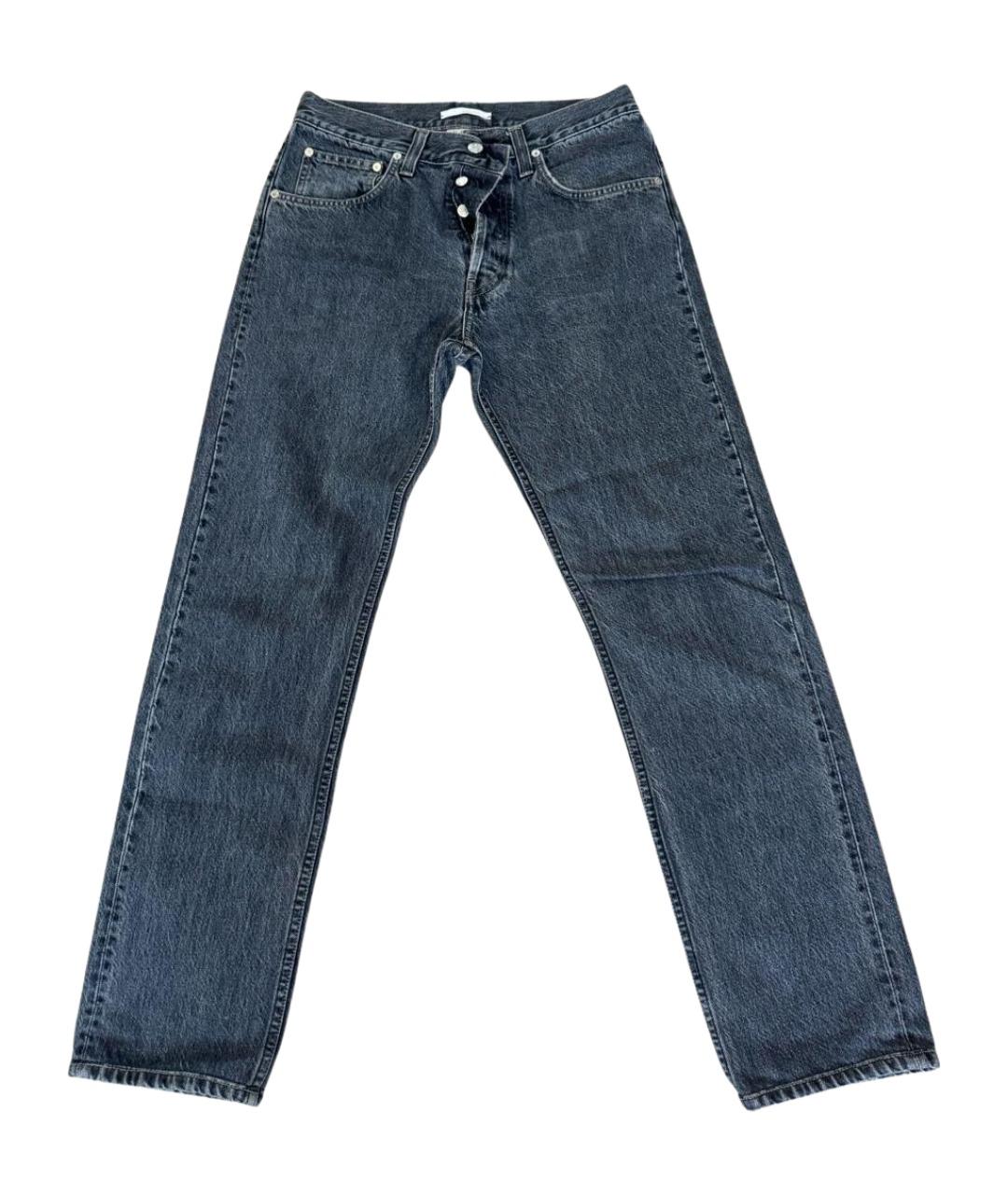 HELMUT LANG Серые хлопковые джинсы, фото 1