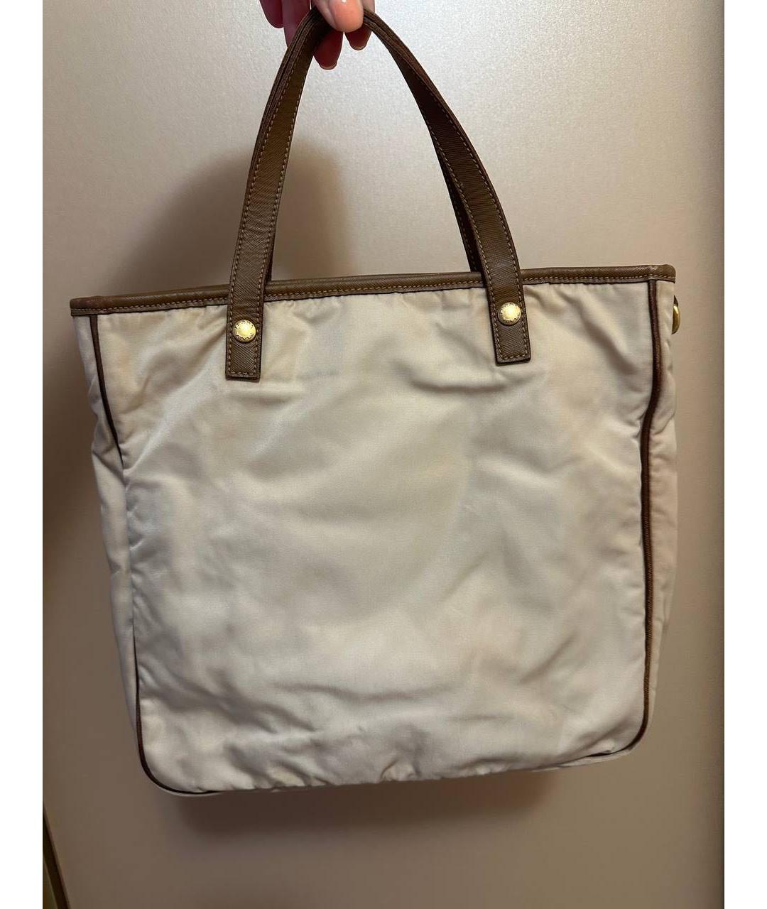 PRADA Бежевая сумка с короткими ручками, фото 9