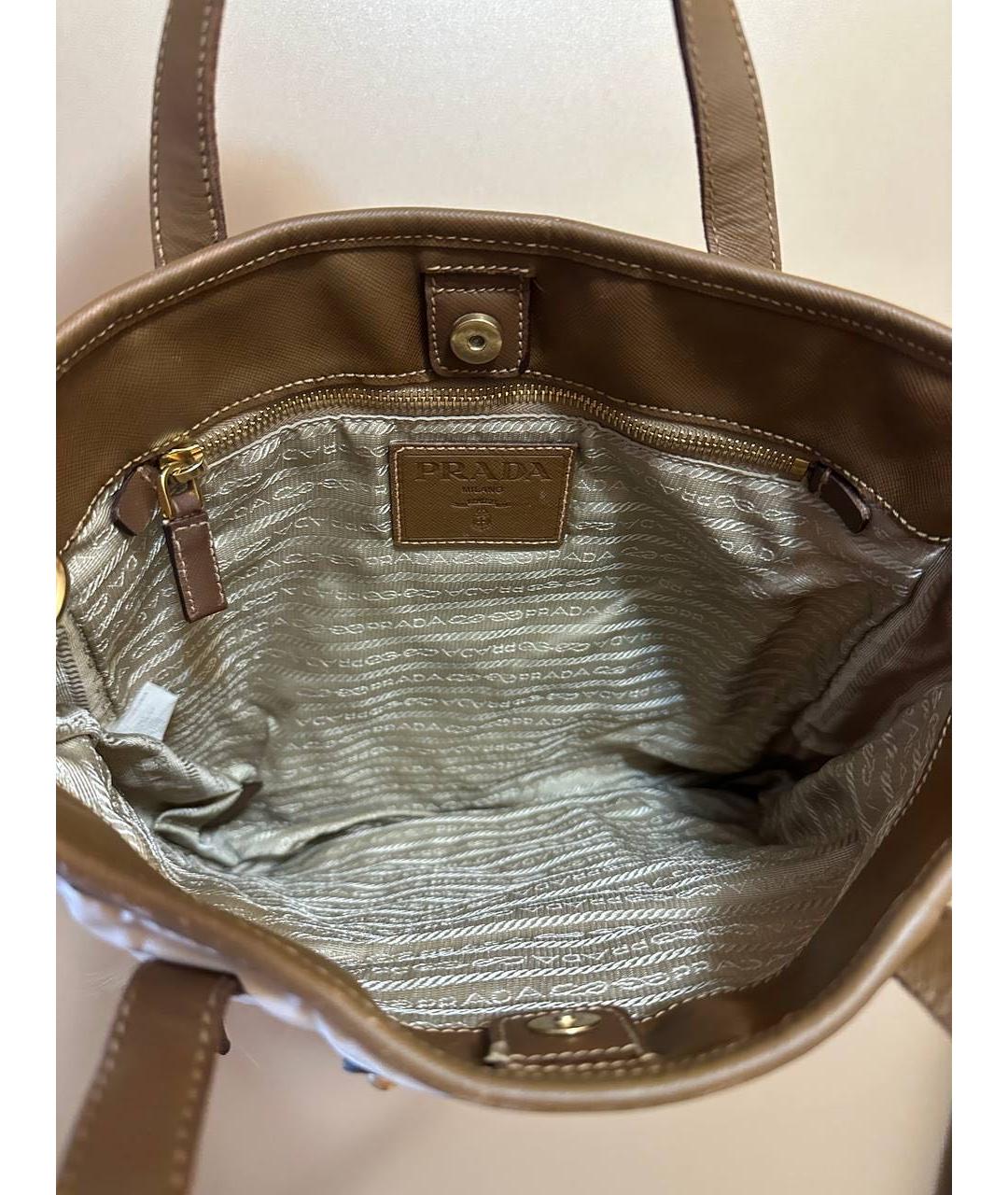 PRADA Бежевая сумка с короткими ручками, фото 8