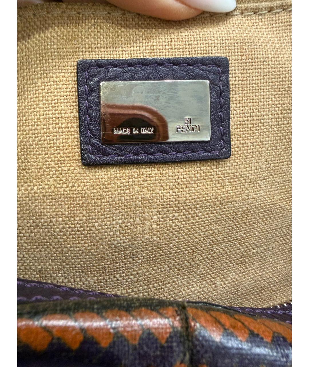 FENDI Хаки сумка с короткими ручками, фото 5